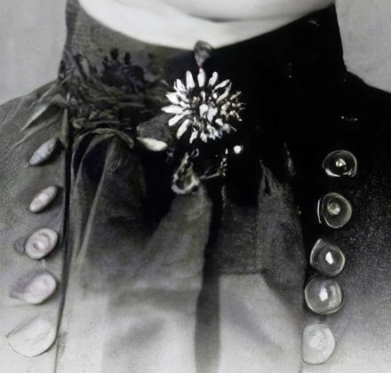Brooch and buttons upscaled 4x with Topaz Standard V2, crop at 100%